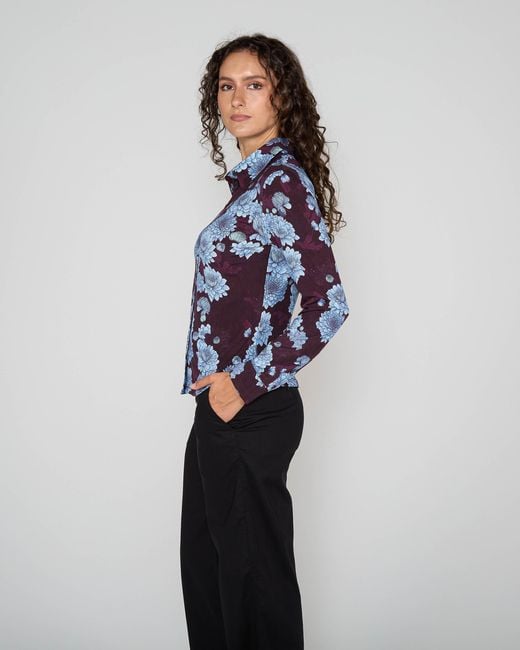 Lords of Harlech Blue Stephanie Serious Floral Shirt
