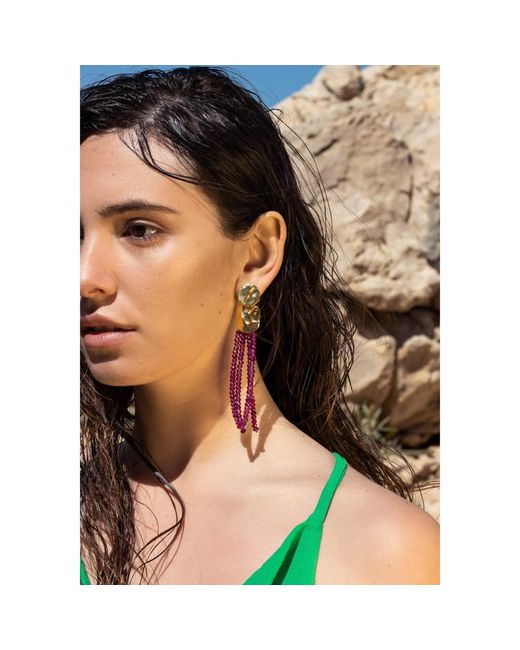 Lavani Jewels Multicolor Liliana Fuchsia Earrings