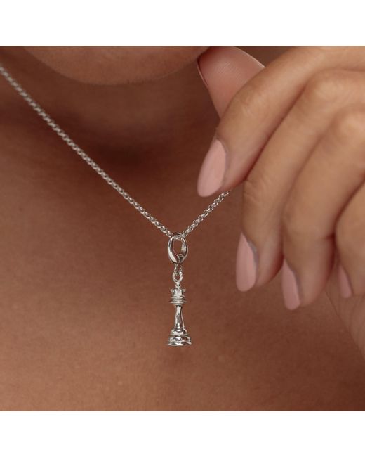 Lily Charmed Metallic Sterling Chess Piece Charm