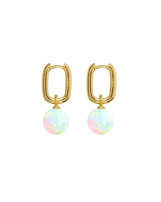 Ora Pearls White Aetia Sea Opal Hoop Earrings