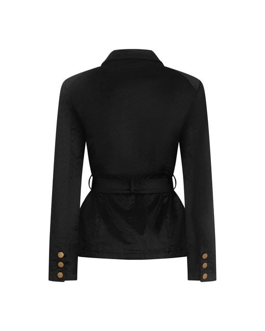 Why Mary Black Military Style Velvet Corduroy Jacket