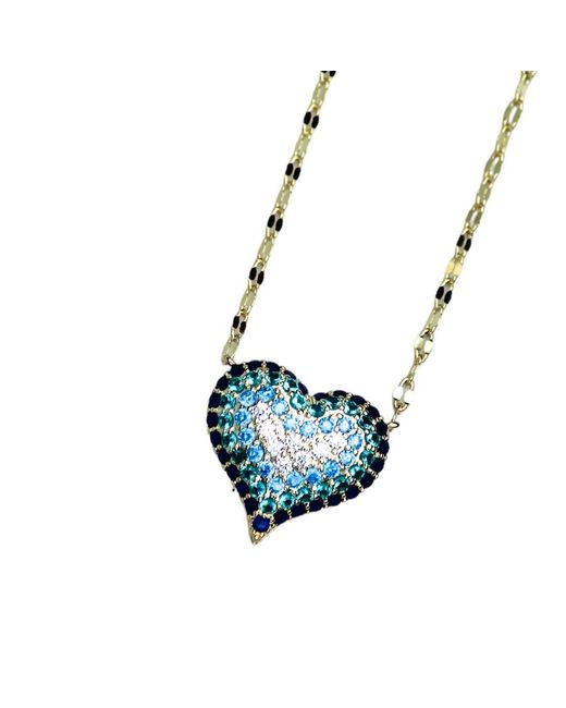 Native Gem Blue Queen Of Heart Necklace