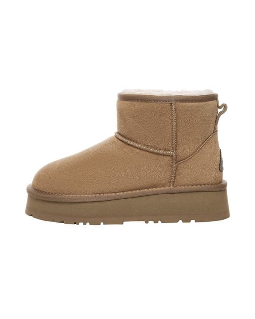 EverAu Australia Brown Dusky Leather Platform Short Boots