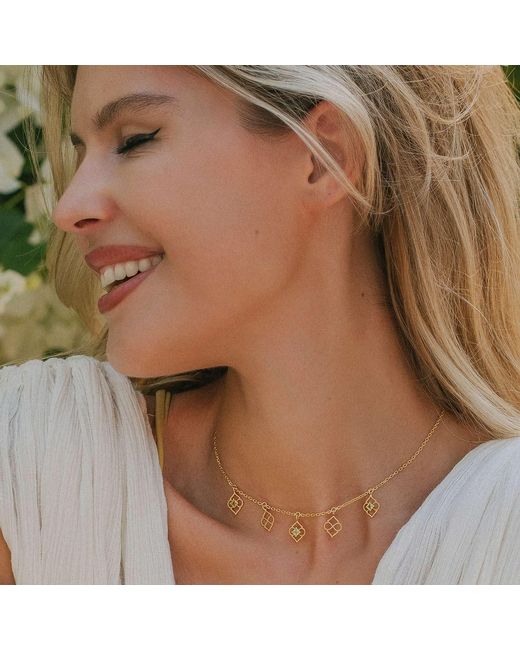 Charlotte's Web Jewellery Metallic Moroccan Charm Necklace -Peridot
