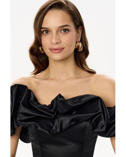 POST MERIDIEM Black Meringue Midi Dress