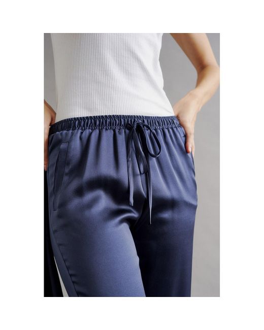 The Summer Edit Blue Grace Silk Trouser
