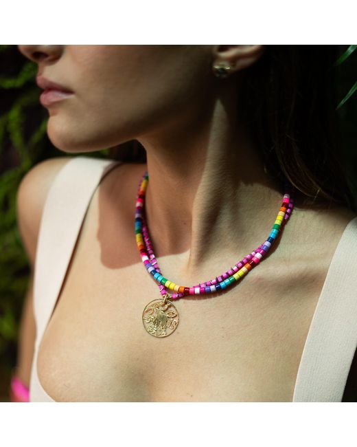 Ebru Jewelry Metallic Vibes Ceramic Bead Necklace