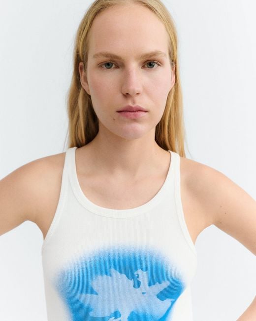 Thinking Mu Blue Harriet Halter Top