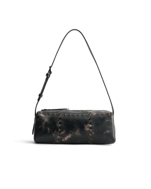 Orange Cube Black Checkbox Shoulder Bag