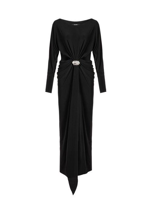 Nocturne Black One-Shoulder Cut-Out Maxi Dress