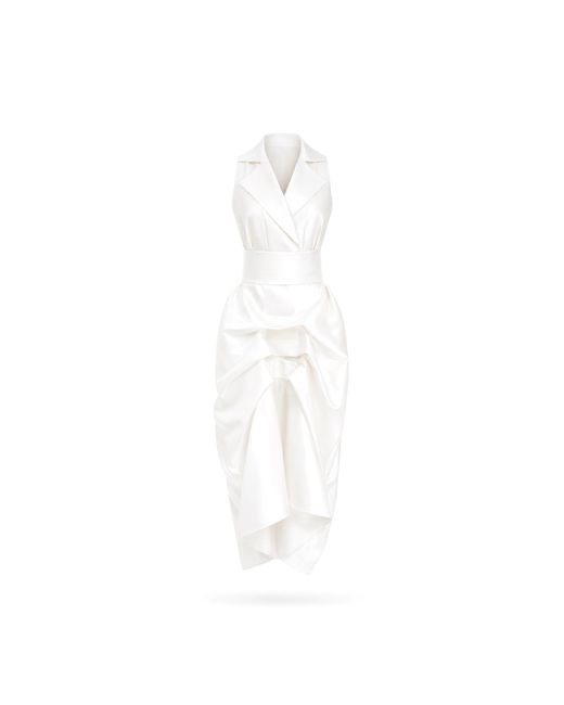 Lumina Eligma White The Tuxedo Dress