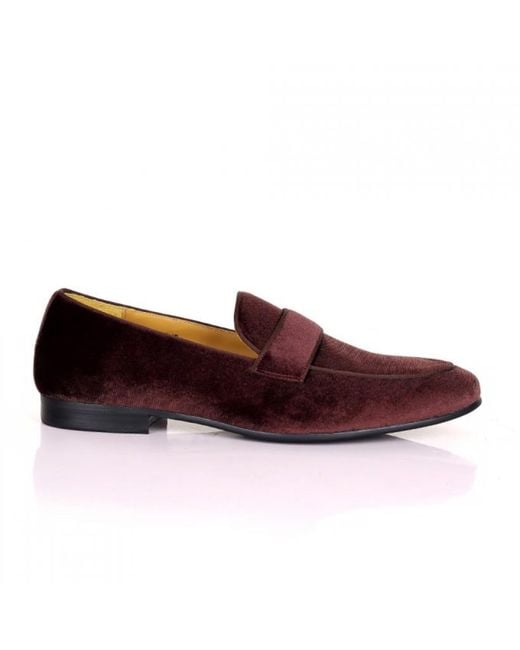 DAVID WEJ Black Alfred Velvet Loafers – Plum for men