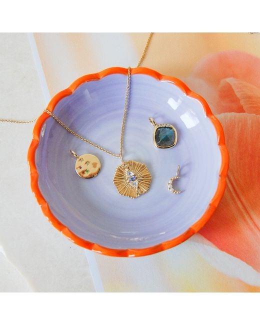 Zohreh Metallic Grecian Labradorite Stone Pendant 9K