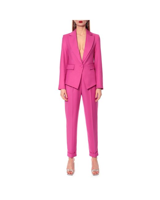AGGI by HALEWSKI Pink Angela Very Berry Single Breasted Feminine Blazer