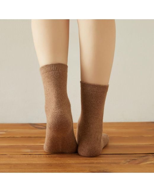 Soft Strokes Silk Brown Wool Quarter-Length Socks Set Of Two
