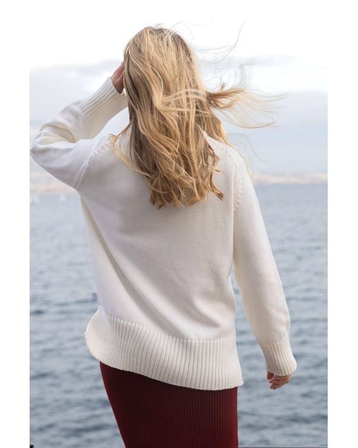 SALANIDA White Marina 100% Merino Jumper