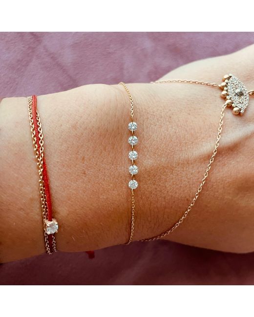 Ecce | Artisan Diamonds Metallic 18K Solid Dancing Tiny Five Diamond Bracelet