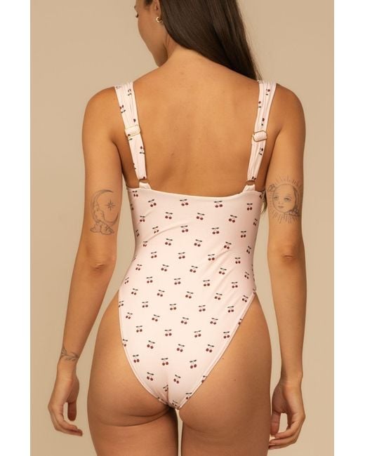 Montce Pink Cherries Petal Variation One-Piece