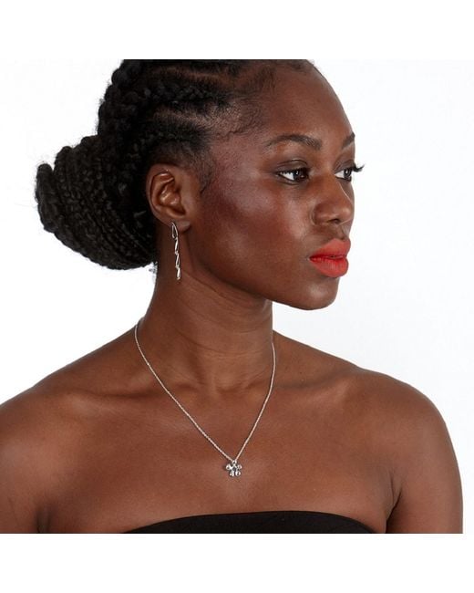 Lucy Quartermaine White Solid Sterling Petal Drop Earrings