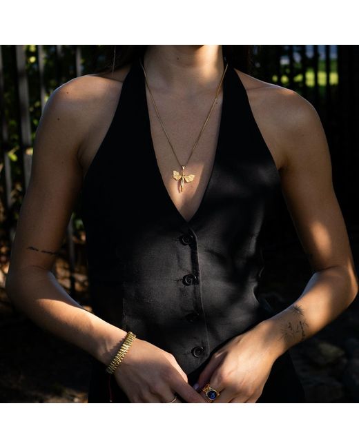 Ebru Jewelry Metallic Heavenly Guardian Vermeil Necklace