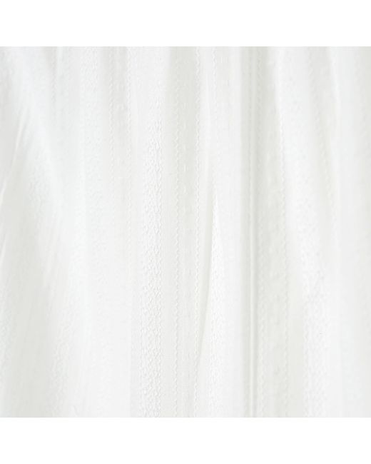 Luna Luz White Angelring Cotton Embroidered Square-Neck Long-Sleeve Pajama Set
