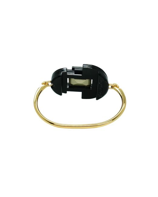 Gissa Bicalho Black Handmade Acrylic Bracelet Deco Mirror Rectangular Stone