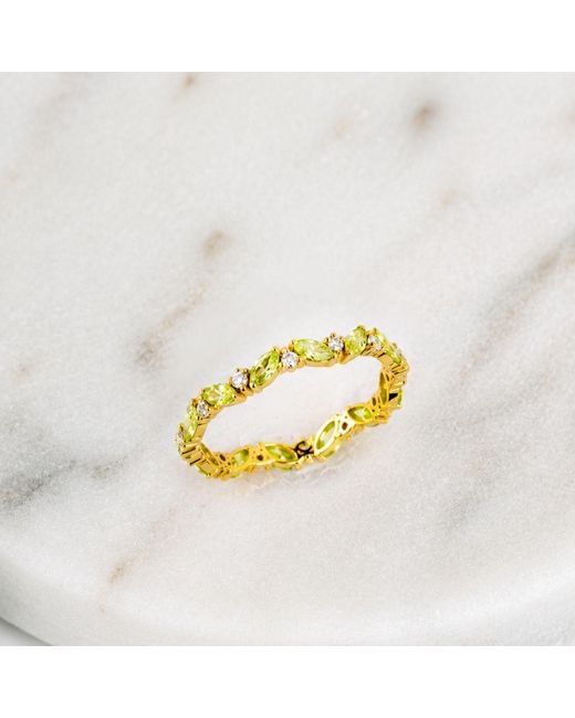 Belinda Jewelz Metallic Peridot Marquise Birthstone Infinity Ring