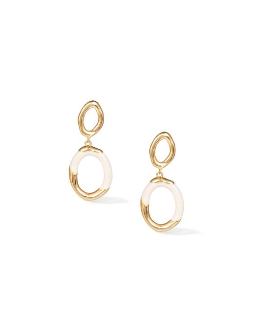 Retro Chic Metallic Time Ripples Round Earrings