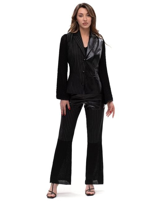 Maison Bogomil Black Shadow Thread – Sequined Knit Top With Side Cutouts