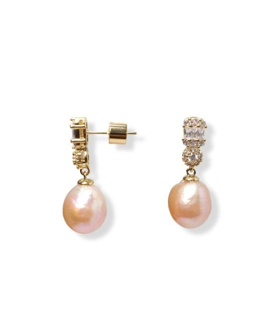 Ninemoo Metallic Golden Glow Baroque Pearl Earrings