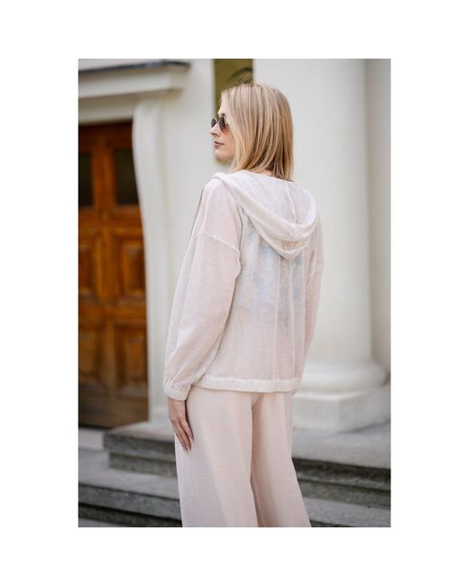 Oh!Zuza Natural Neutrals Echo Mesh Zip Hoodie