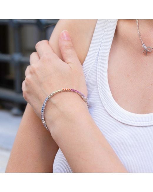 Spero London Metallic Sterling Tennis Bracelet