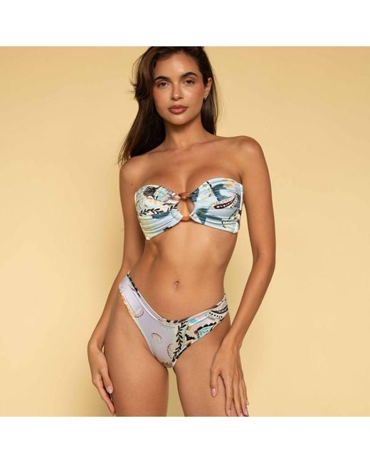 Montce Blue St. Barths Floral Tori Ties Bandeau Bikini Top