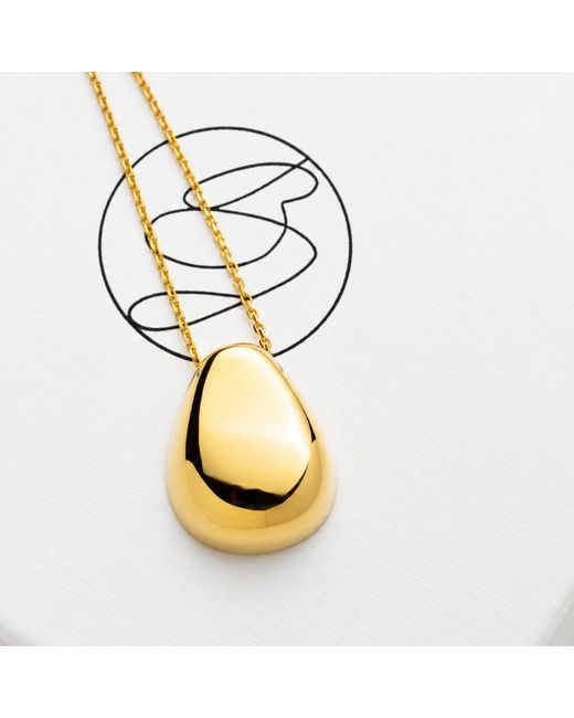Belinda Jewelz Metallic Pebble Pendant Necklace