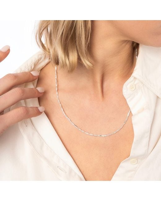 Spero London Metallic Twisted Beaded Sterling Italian Chain Necklace & Bracelet Set