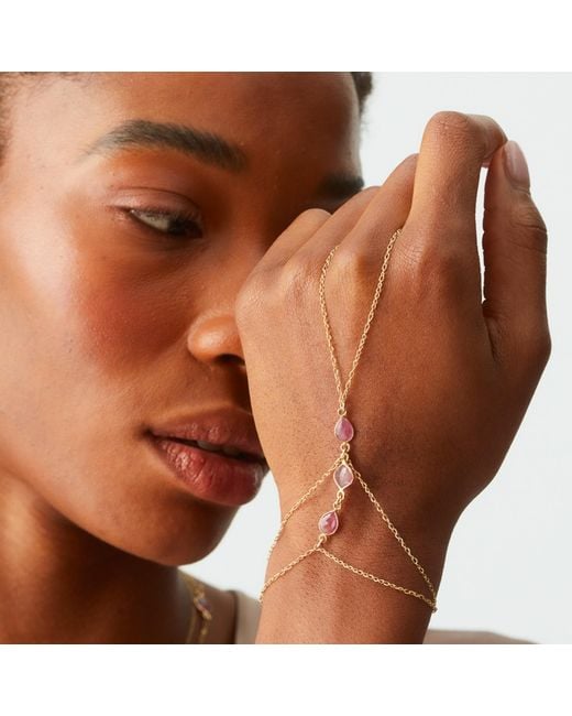 La Soula Jewelry Metallic Aponi Hand Chain Sapphire