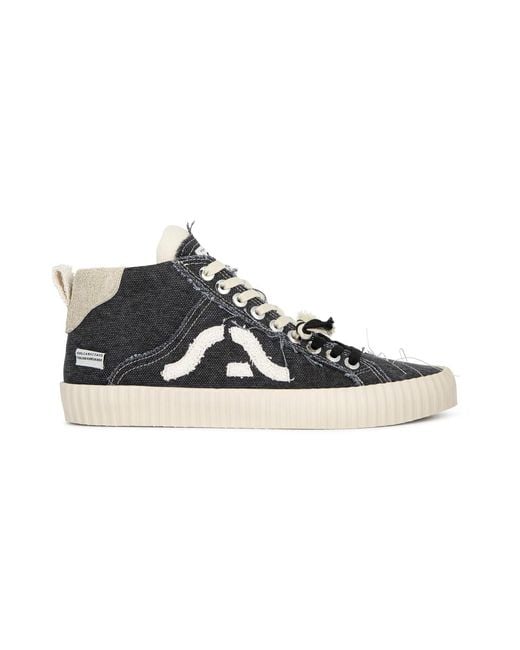 Springa | Unique Vulcanized Sneakers Italian Handmade Black Wavy Olona High Top Sneakers for men