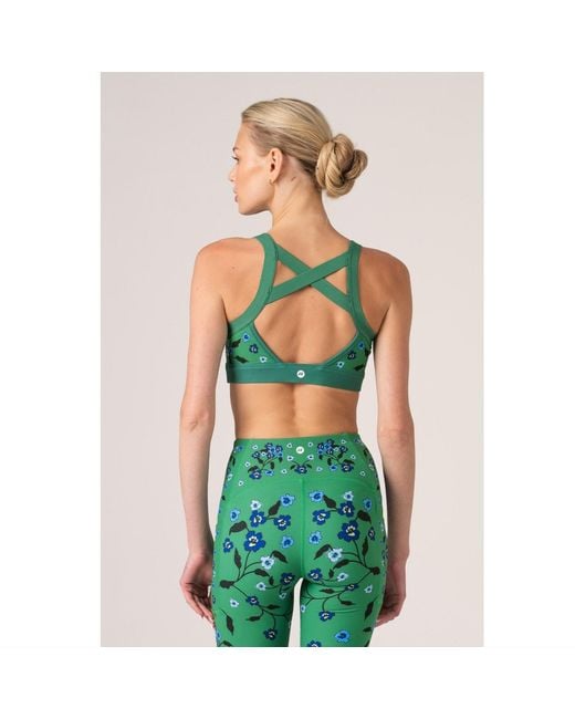 Jessie Zhao New York Green Emerald Echo Reversible Racerback Sports Bra