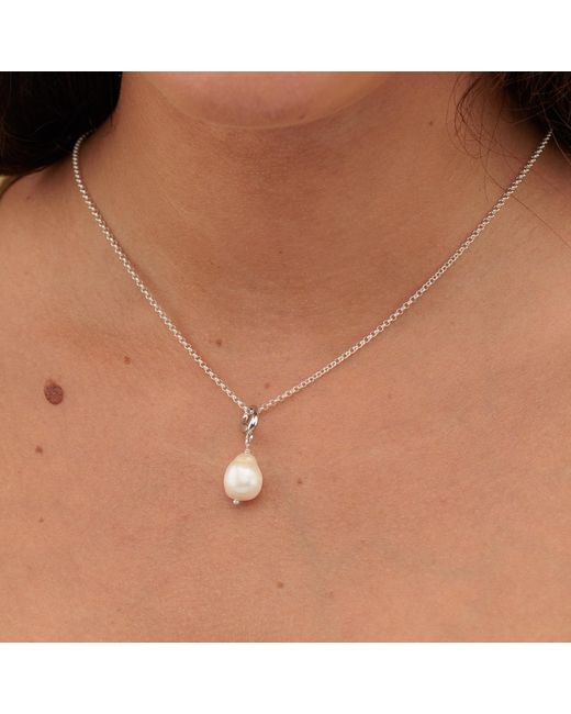 Lily Charmed Metallic Sterling Baroque Pearl Charm Necklace