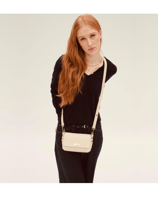 Apatchy London White Neutrals The Maisie Mini Stone Leather Bag