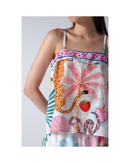 LOVEIST STORE Pink Nancy Linen Feel Camisole Top