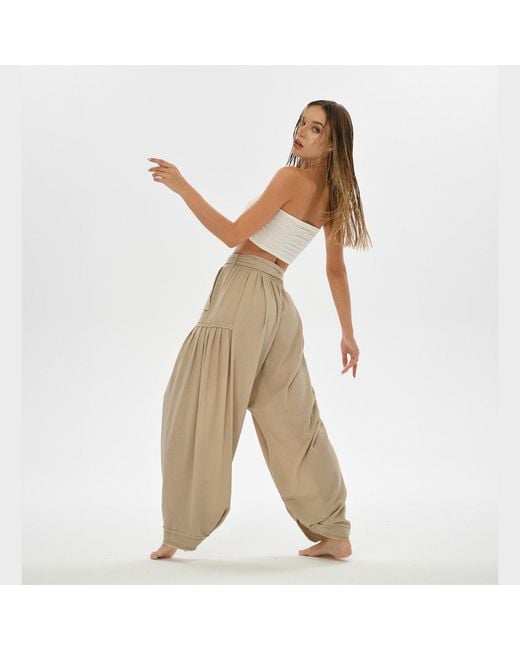 Zhenabia Natural Neutrals Boho Harem Pants