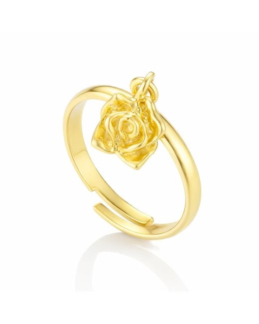 Unaloe Metallic Vermeil Adjustable Floral Ring For – Hanging Rose Design Jewelry