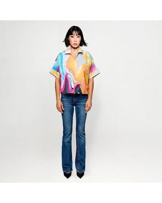 Maxjenny Multicolor Cropped Shirt