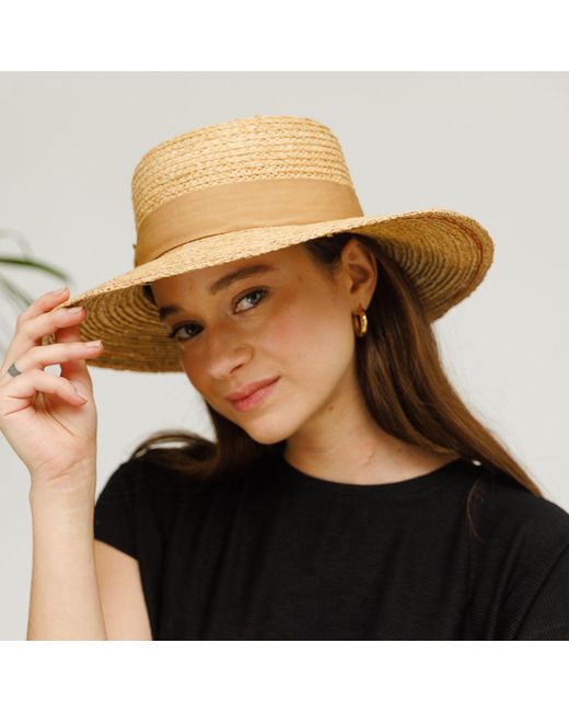 Justine Hats Natural Neutrals Boater Jungle Hat