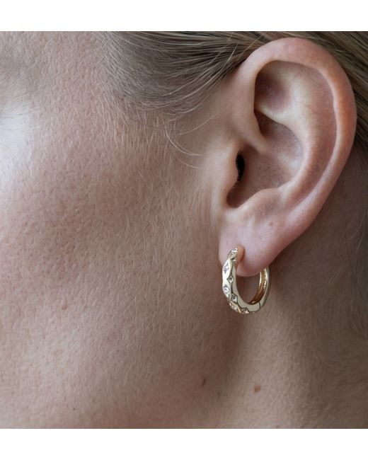 Uchi and Soto Metallic Kin Stone Huggie Hoop Earrings