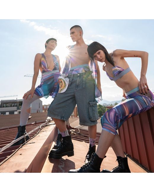 Noblesse Oblige Blue Pride Holographic Mesh Skirt