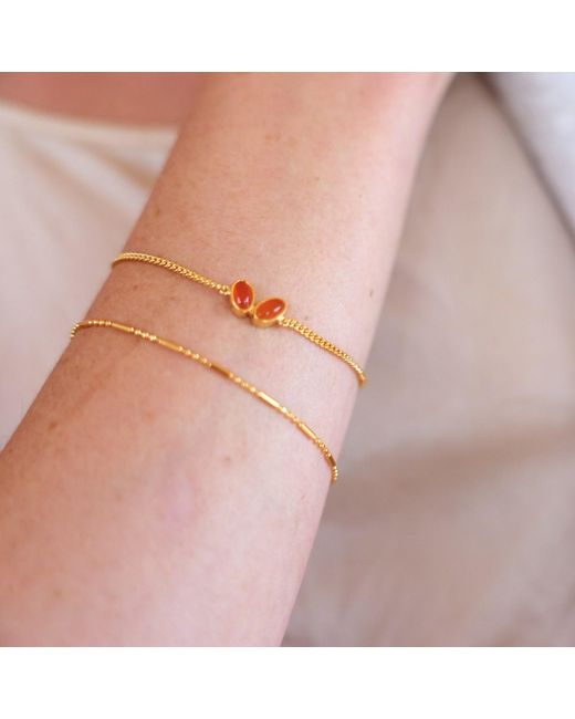 Linda Fiore White You & Me Baby Vermeil Bracelet With Carnelian