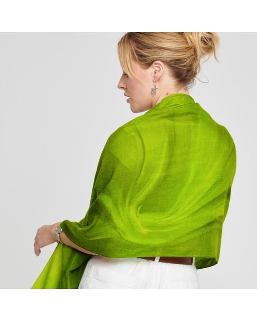 Auguri Green Earth Print Scarf