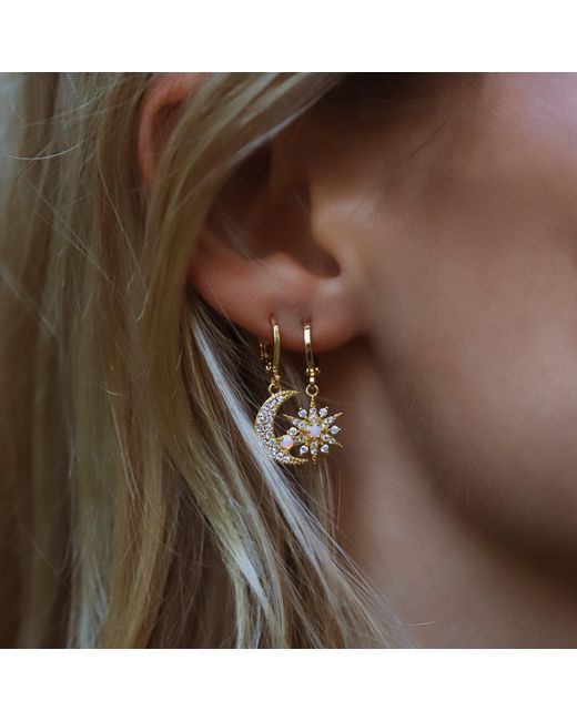 Luna Charles Metallic Esmae Moon & Star Earrings